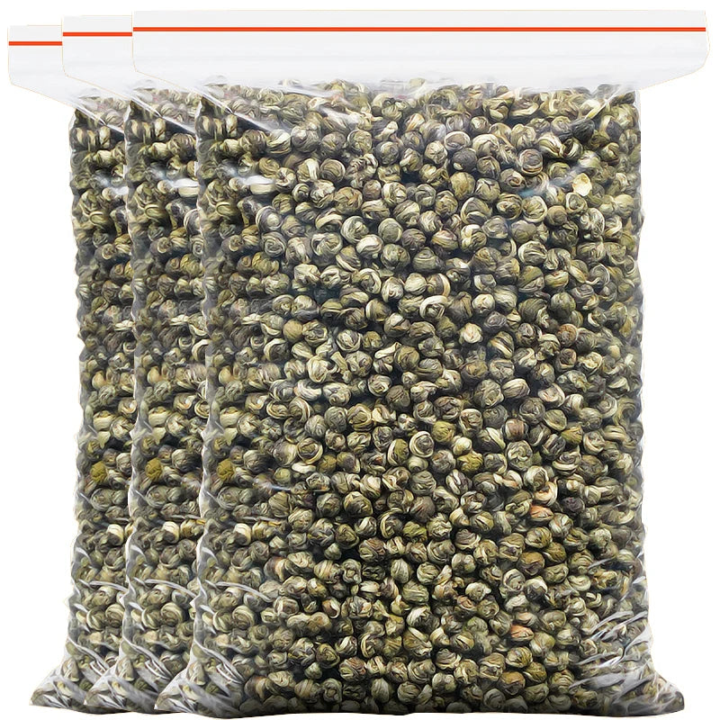 Handrolled Jasmine Pearls Green Tea Aromatic Jasmine Green Dragon Pearl Organic Tea Balls Custom Tea Bags/Kraft Pouch Accept