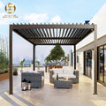 Angel Motorized Aluminum Louvered Pergola Remote Rotating Blades for Balcony Garden Customizable Size Eco-Friendly Outdoor