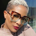 2025 Custom Logo Fashion Vintage Big Frame Flower Print Computer Eyeglasses Square Anti Blue Light Glasses Women