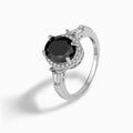 Low MOQ Wholesale Jewelry Women 925 Sterling Silver Natural Stone Black Opal Ring
