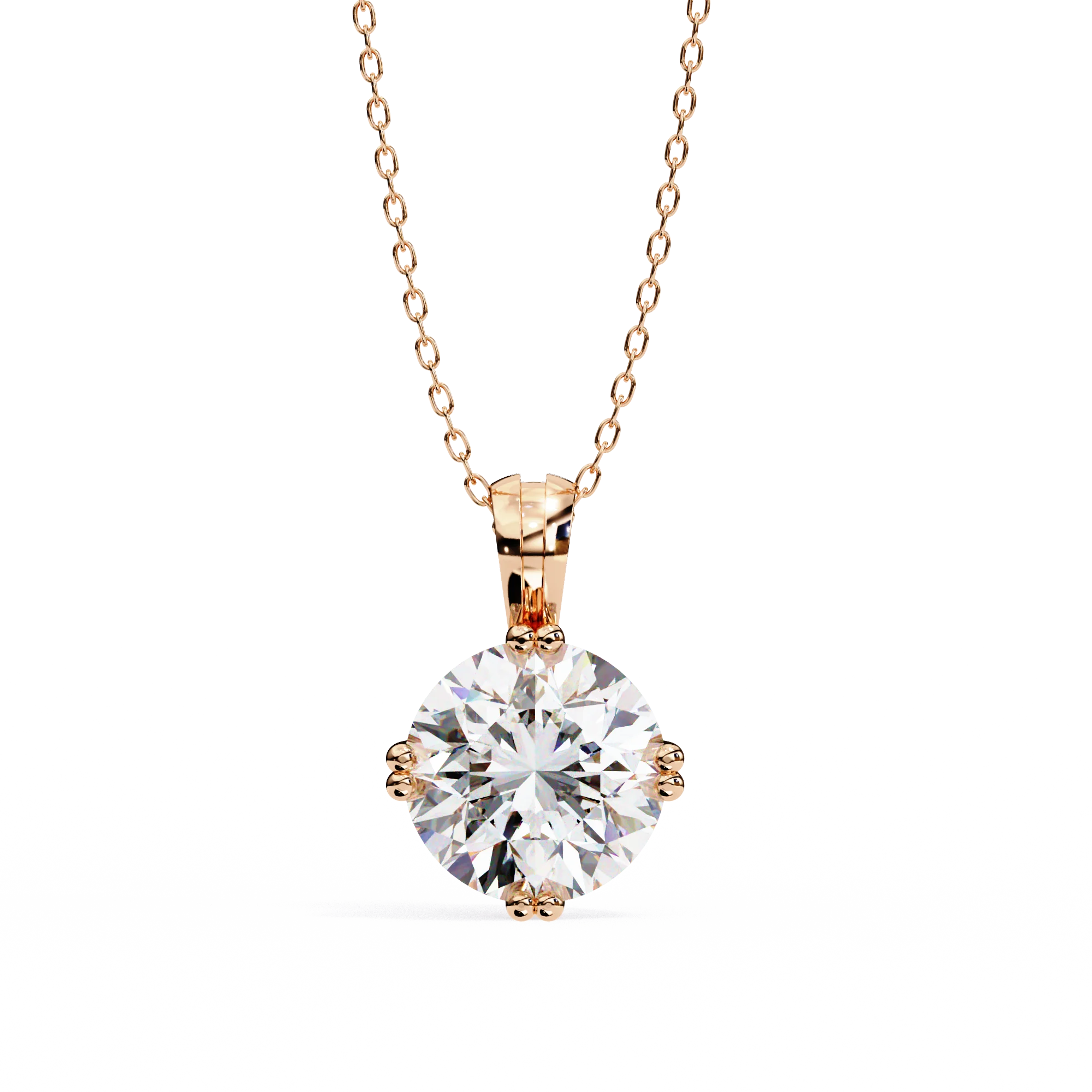 Elegant 18K Yellow Pendant Gold IGI Certified Lab Grown Diamond Brilliant Cut Trendy NECKLACES Engagements Women Wedding Classic