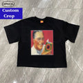 Fashion Brand Custom Dtg Printing Design Tshirt Short Length High Street Style Tee Oem Cropped Boxy t Shirt Men