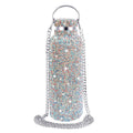 Rhinestone Cup Christmas Gift Cup Straight Stainless Steel Chain Bling Thermal Water Bottle with Glitter Diamond Lid for Women