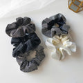 Women's Vintage Ethnic Luxury Elastic Tie Scrunchy Black Rhinestone Scrunchire for Evening Party Anniversary Hair Accessories