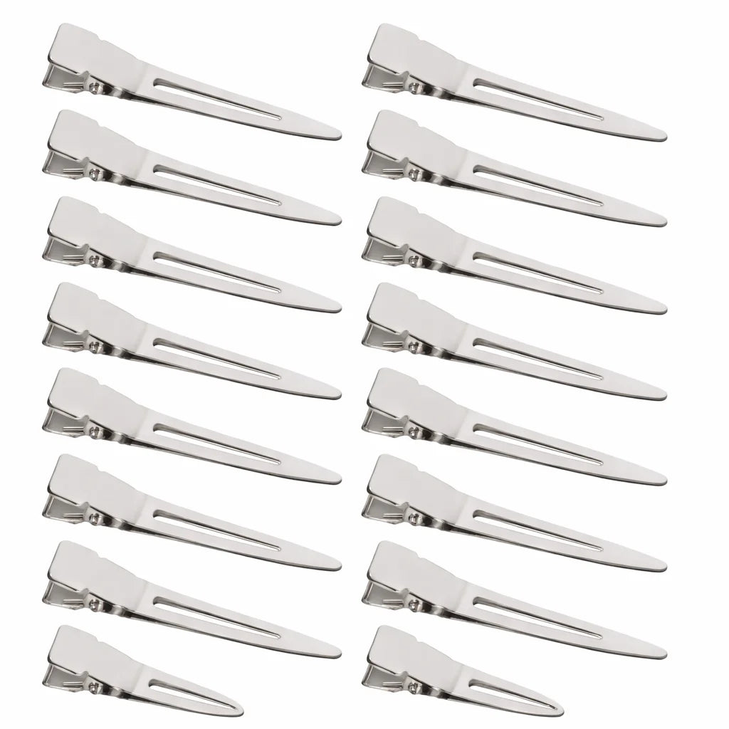 Wholesale Single Prong Duckbill Hair Clips Silver Metal Alligator Sectioning Clips for Hair Extensions USD 0.10/pc Factory Price