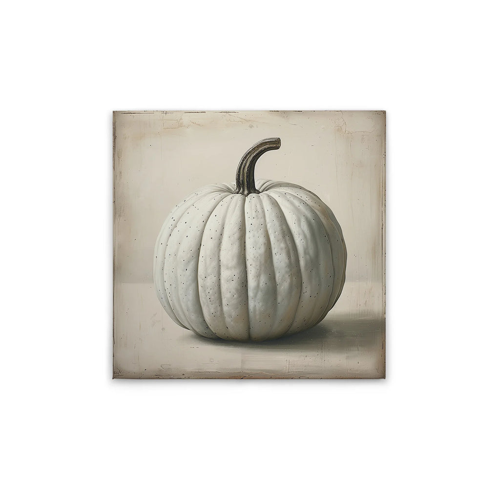 Made In Germany - Home Decor Canvas Picture Kitchen Motif Pumpkin - Wall Painting Mural In Cream And Beige - Stretcher Frame Art