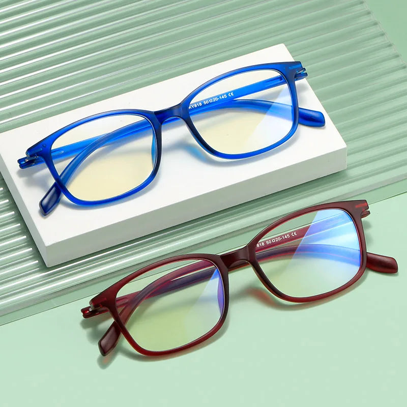 2025 Custom Logo Fashion Vintage Blue Light Blocking Computer Eyeglasses TR90 Square Anti Blue Light Glasses for Women Men
