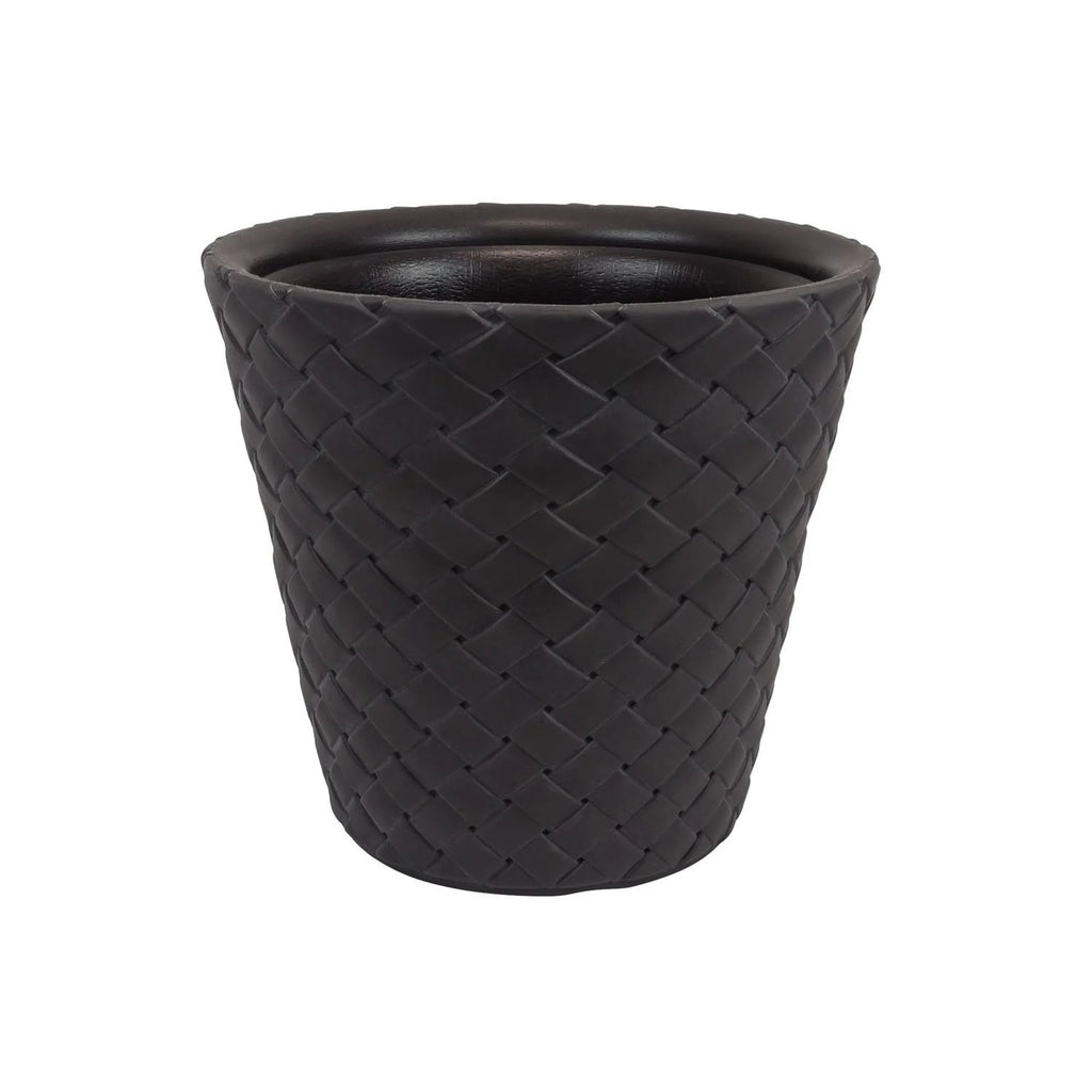 Synthetic rattan planter 28 liters chocolate color 40 x 37 cm