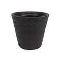 Synthetic rattan planter 28 liters chocolate color 40 x 37 cm