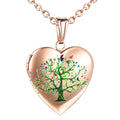 Women's Stainless Steel Photo Pendant Necklace Gold Tree Life Heart-Shape Elegant Jewelry Manufacturer