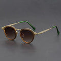 Custom Logo 2025 Vintage Men Small Frame Punk Sun Glasses UV400 Shades Metal Round Sunglasses for Driving