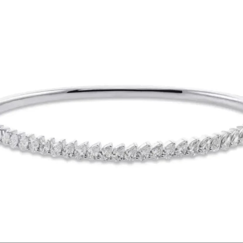 Sterling Silver Pear Cut Zircon Tennis Bracelet with Trendy Morganite Stone in 14K/18K Yellow White Rose Gold Styles-Gift