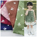 YX709 Elegant Embroidered Cotton Fabric Handcrafted White Floral Embroidery on Soft 30 Linen 70 Cotton Ramie Cotton Fabric MegaBDM
