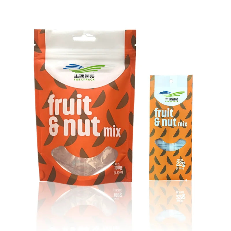 20G 100G Food Grade Cashew Nuts Flexible Spice Packaging Bag Ziplock Window Nut Filling Aluminum Foil PE for Pet Food