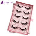 Wholesale Customization Flash Girl 5 Pairs Faux Mink Eyelash Full Strip Eyelashes with Luxurious pink Gift Box MegaBDM