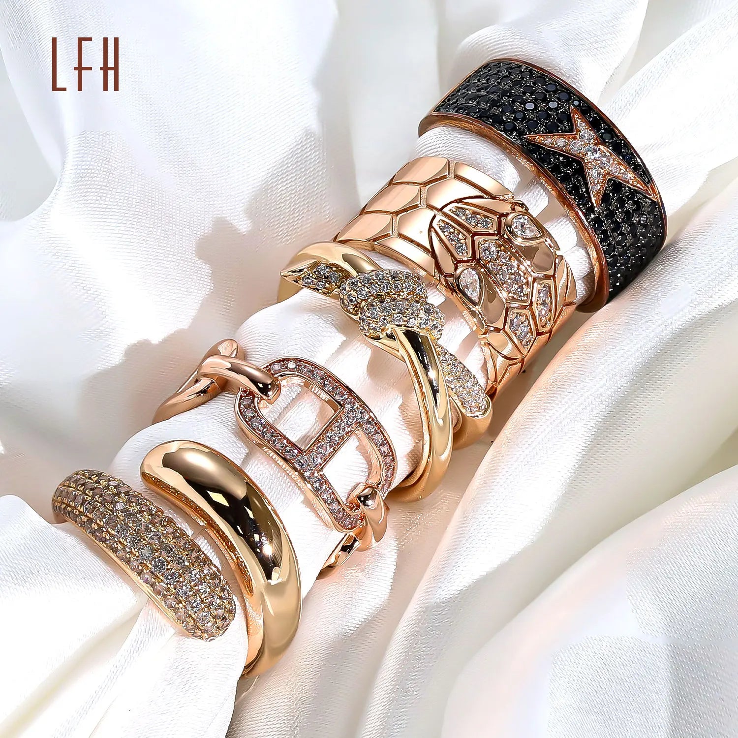 AU750 Fashion 18K Gold Engagement Wedding Rings Classic Style with Zircon for Anniversaries Gifts Real Gold Jewelry for Couples