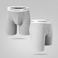 Customized Double-Opening Cross-Border Boxer Underwear for Men 100% Cotton Breathable Knitted Fabric Logo on Waist ODM Supply