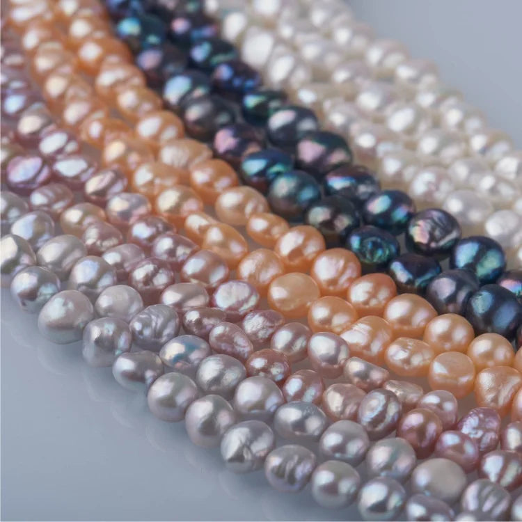AAA Middle Hole Natural Freshwater Pearl Two-Sided Light Irregular Baroque Pearls Beads for Jewelry Making Bracelet Earrings