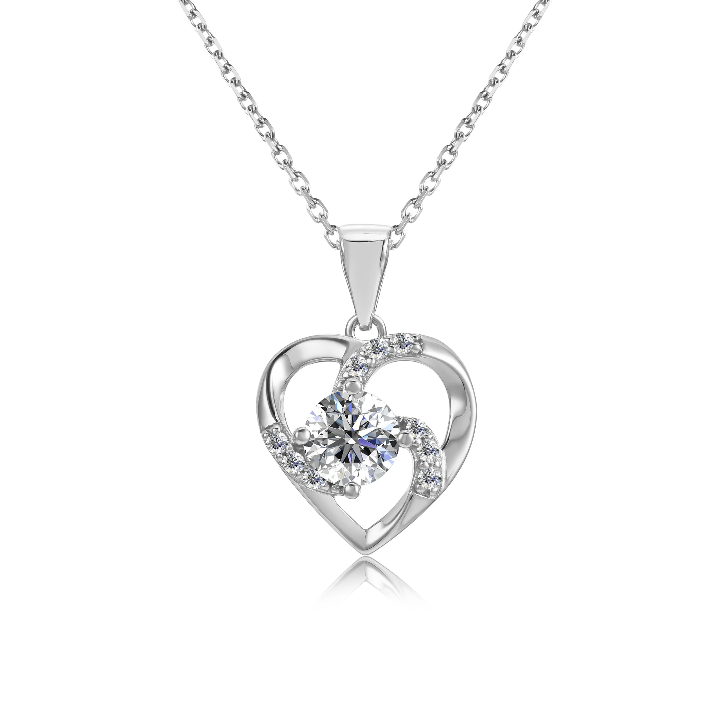 Affordable Priced VVS1 Moissanite Diamond 925 Sterling Silver Heart Shaped Pendant Necklace Women Jewelry Destiny Jewellery