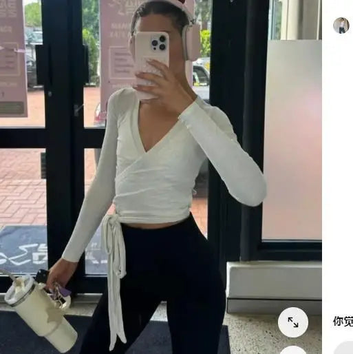 2025 Spring New Women's Long Sleeve Sports Top - EU/US Fashion Trend Knitwear