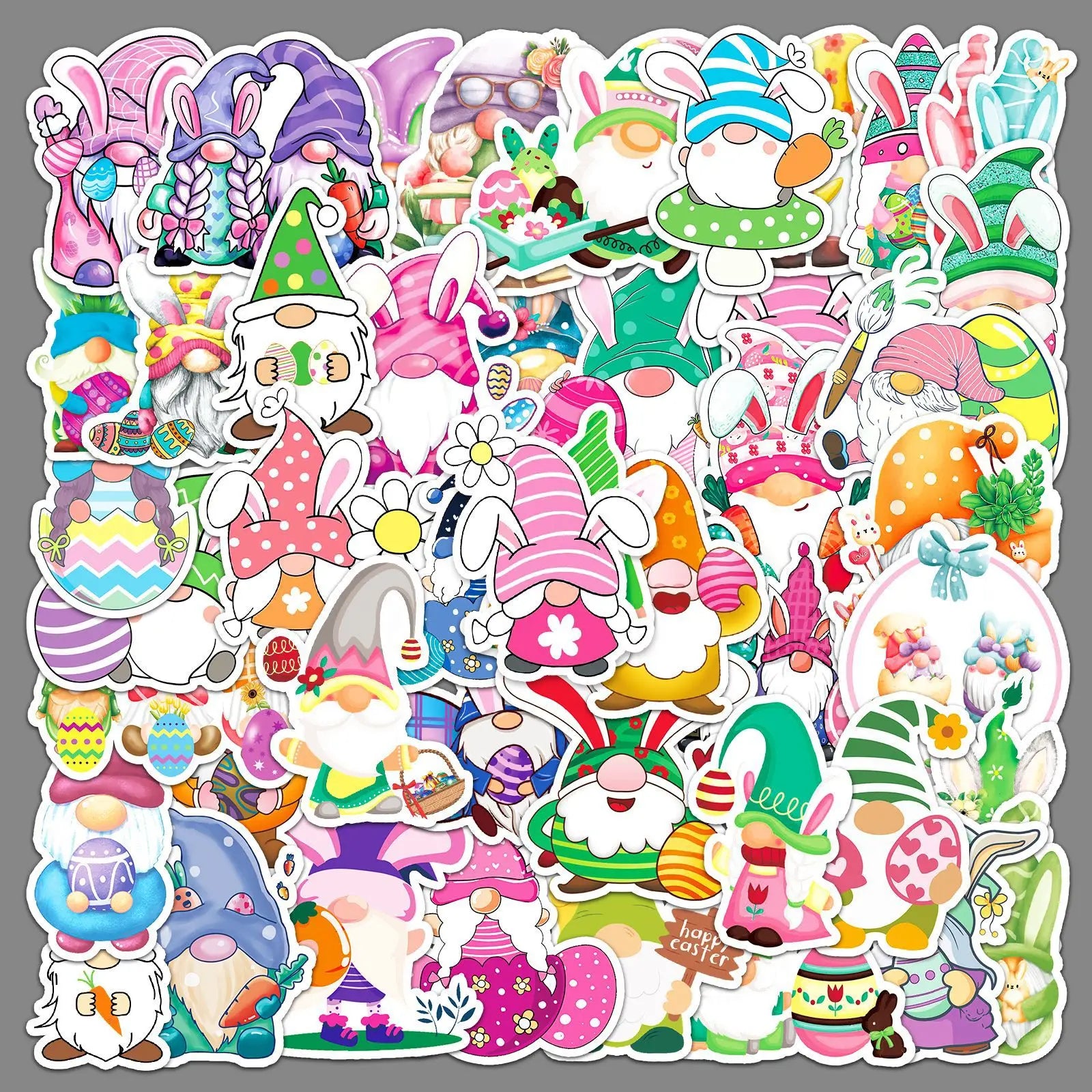 54 Pcs Easter Gnome Journal Stickers Cute Cartoon Kids Stickers Decorative Stickers Waterproof