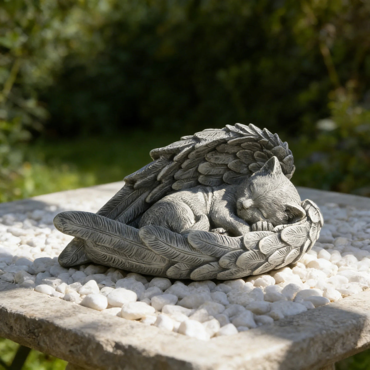 Customizable Resin Pet Memorial Statue (USA In-Stock Fast Shipping) - Angel Cat Wing Nest Design Ideal for Garden Decor MegaBDM