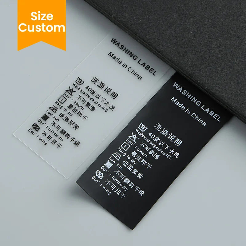 Custom Printed Clothing Wash Care Label for T-Shirt Underwear Swimwear Care Label