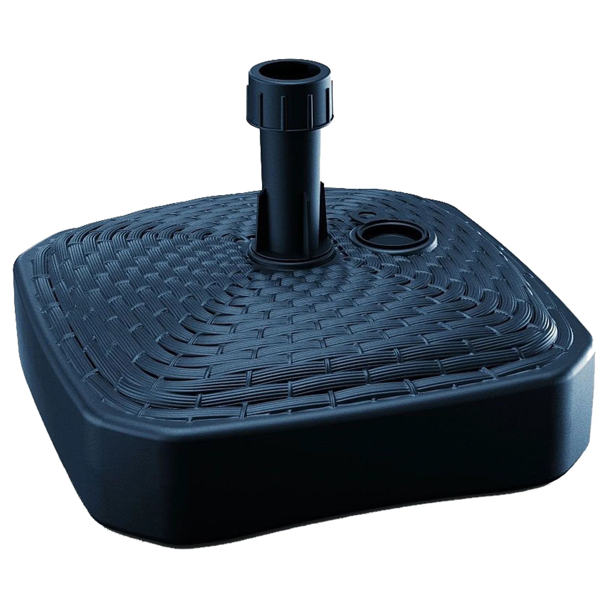 Square polyethylene umbrella base with braided design 39 x 39 x 13 cm in anthracite color