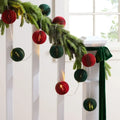 Honeycomb Pom Pom Ball Christmas Tree Mushroom Shape Paper Garland Red Green Yellow Decorative Bright Colours Origami Garland