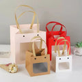 MU Gift Packing Nail Windows Paper Bag Kraft Paper Bag Shopping Resealable Clear Kraft Paper Bag Packing