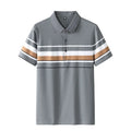 OEM custom logo embroidery  design striped polo shirt men's summer loose  lapel short sleeve polo t shirt