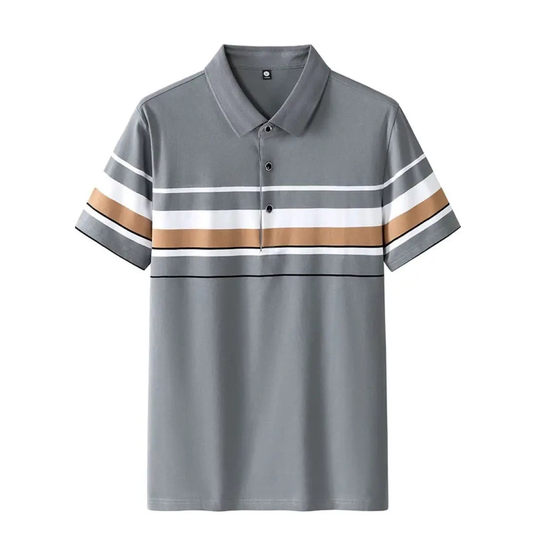 OEM custom logo embroidery  design striped polo shirt men's summer loose  lapel short sleeve polo t shirt