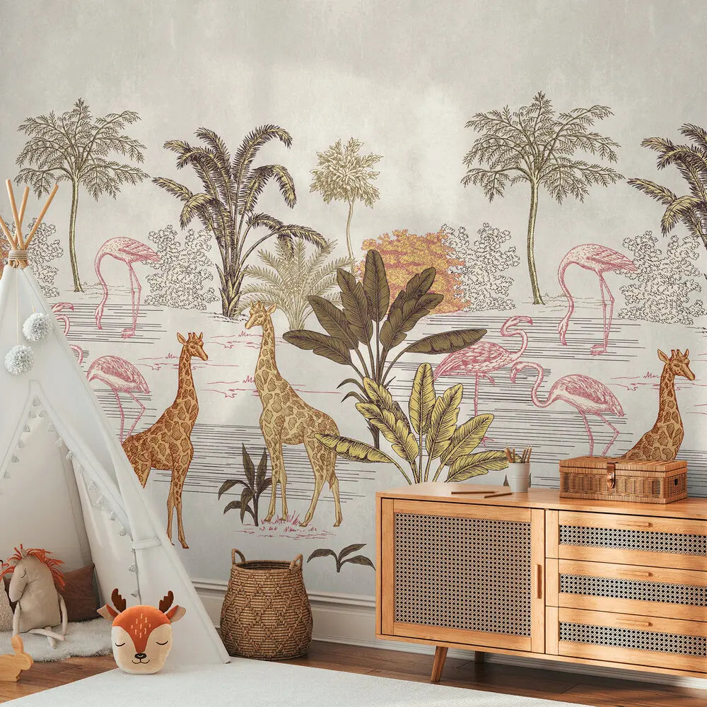 Germany Made Premium Photo Wall Mural Cream Beige Brown Green Non Woven Vinyl Modern Bedroom Wall Art Moisture-Proof Hospital