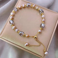 New Arrival Vintage Purple Jade Bead Bracelet Crystal Glass Pearl Adjustable Bracelet to My Daughter MegaBDM