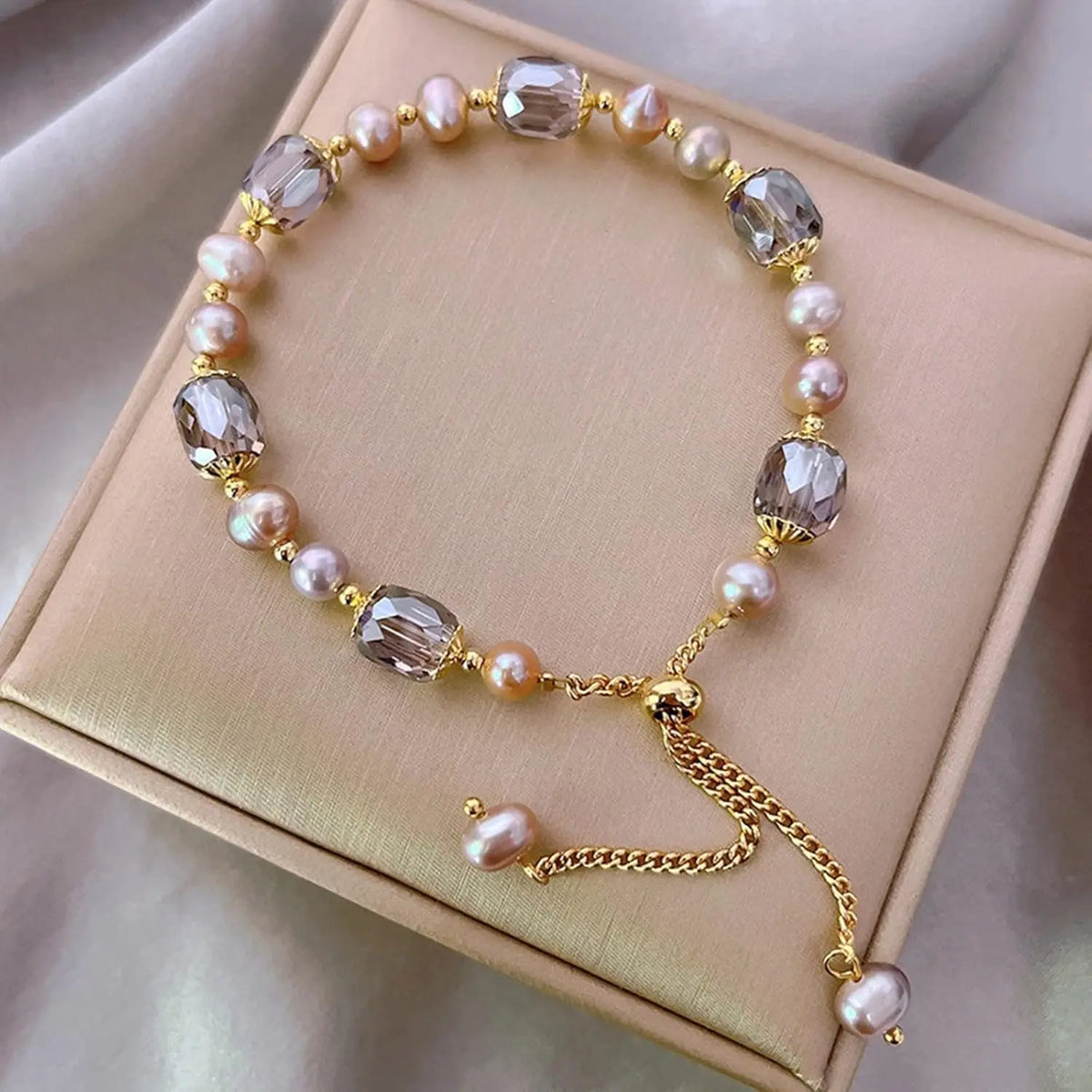 New Arrival Vintage Purple Jade Bead Bracelet Crystal Glass Pearl Adjustable Bracelet to My Daughter MegaBDM