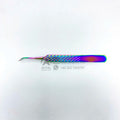 2025 Custom Rainbow Finish Fiber Tip Tweezers Private Label Eyelash Applicator OEM Eyelash Tweezers 2025 for Beauty Tools