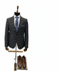 Men's Elegant Formal Business Wedding Tuxedo Classic Slim Fit Three-Piece Black Cotton Spandex Suit Jacket Blazer Vest Pants
