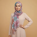 Elegant Headscarf Shawl Head Wraps Floral Print Viscose Cotton Modal Scarf Hijab for Muslim Women 180*70cm