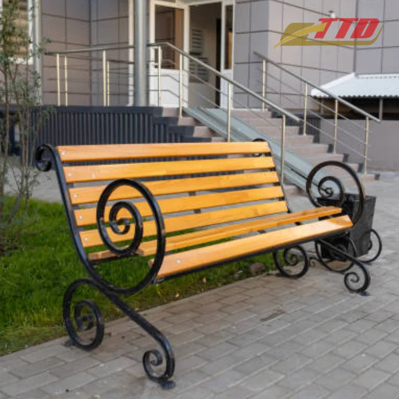 Classic Iron Park Benches with Artistic Details  Durable Outdoor Seating Ideal for Parks Sidewalks and Public Gardens