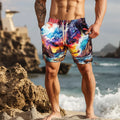 Custom Men's Plus Size Maternity Quick Dry Woven Swim Trunks Solid UV Protection Breathable Casual Fitness Beach Holiday