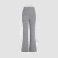 Custom Wool-blend Middle Waist Solid Flared Trousers Ladies Slim Daily Casual Knitted Solid Pattern Women Sweater