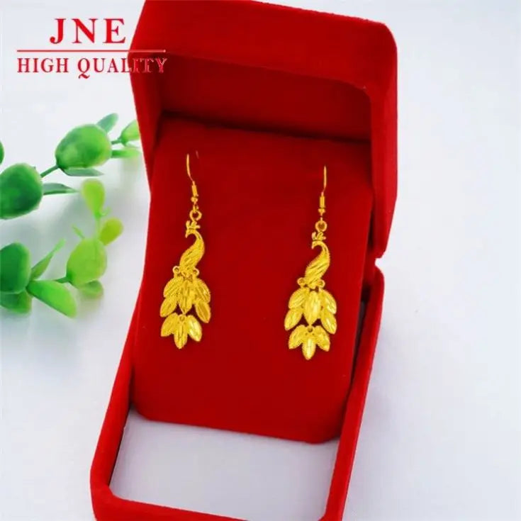 Vietnam Gold Necklace Suit Female Classic Peacock Pendant with Clavicle Chain Jewelry Bracelet Earrings Multiple Options