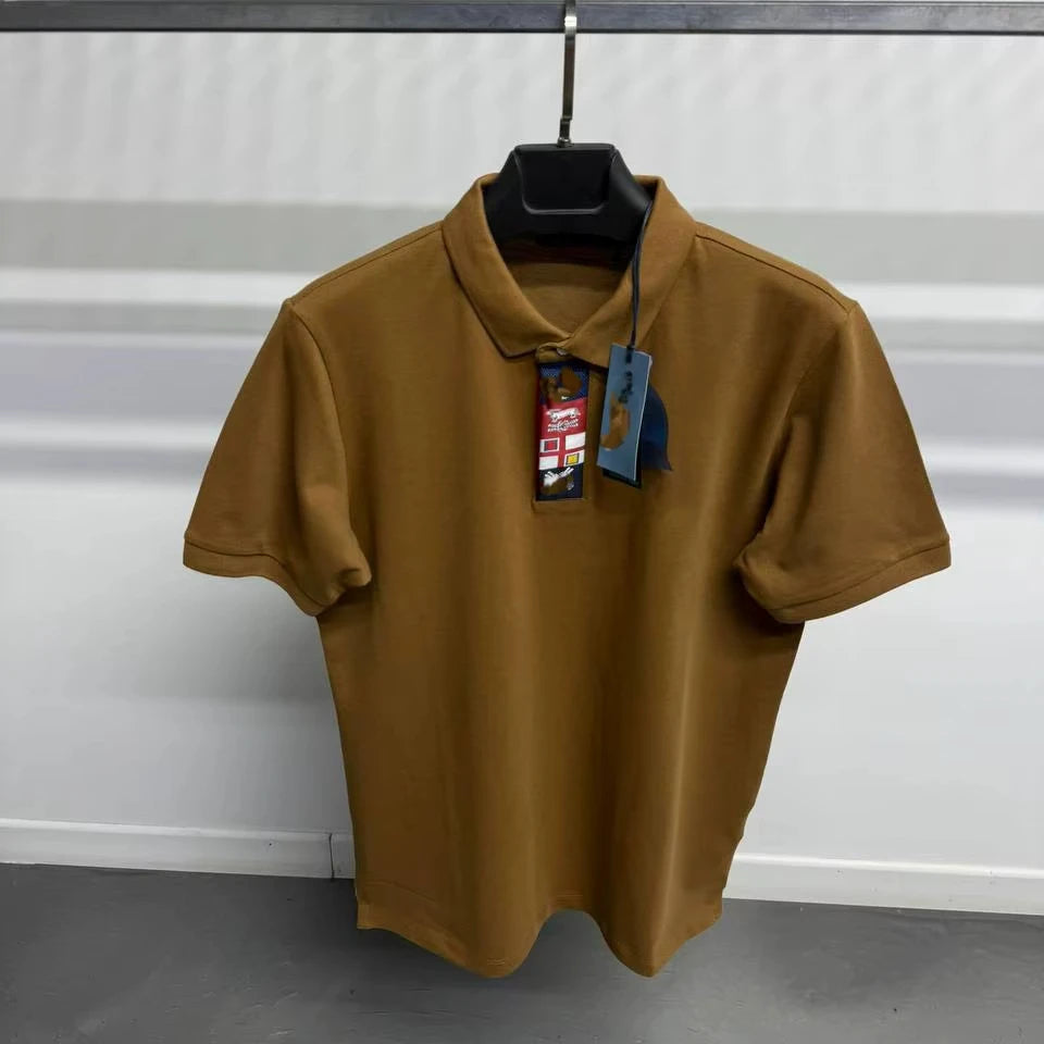 Plain Men's Woven Cotton T-Shirt Short Sleeve V-neck Casual Breathable Eco-Friendly OEM ODM Embroidered Blank Custom Logo Front