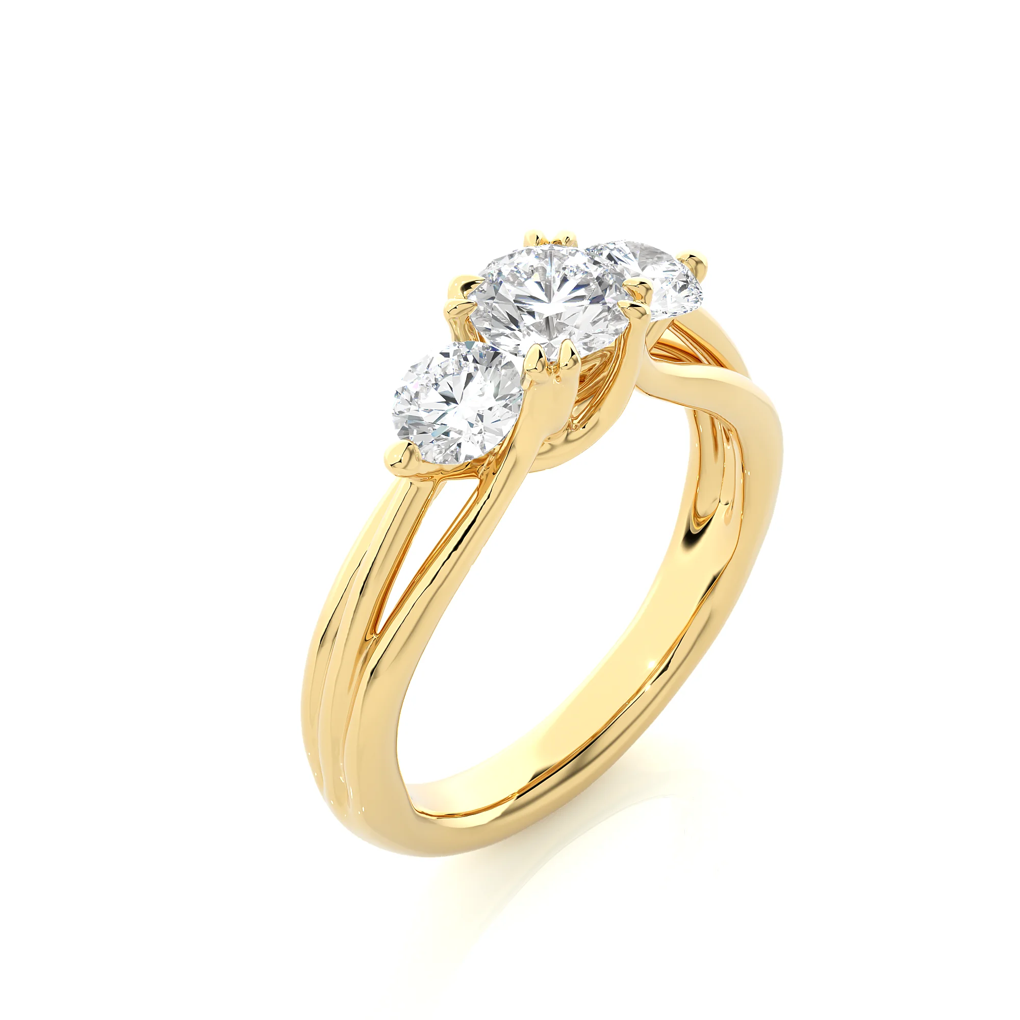 Customized Single Ring 1.39ct Diamond Women's 14K Solid Gold Plated IGI Certified Wedding Engagement Valentine's Day Finger Ring