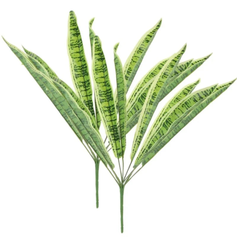 Artificial Tiger Piranha Sansevieria Bonsai Plants Snake Plant Film Leaf for Garden Green and Gold Porch Pot Party Decoration