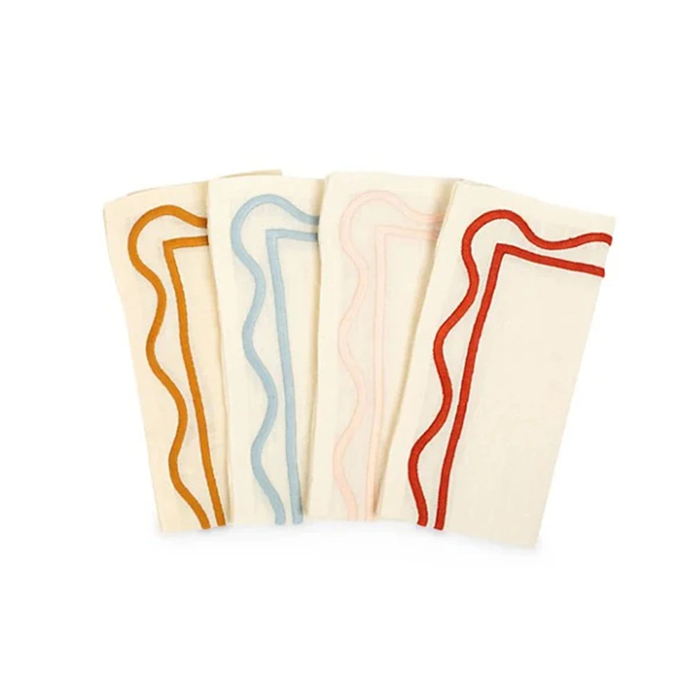 Handmade Modern Square Cotton Table Napkin Reusable Cloth Napery Gauze for Dinner Banquet Wedding Hotels Wholesale