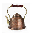 Hand Hammered Engraved Maras Turkey Copper Teapot Eco-Friendly Coffee Tableware Antique Look OXIDE Color 1300ml Hotel Restaurant