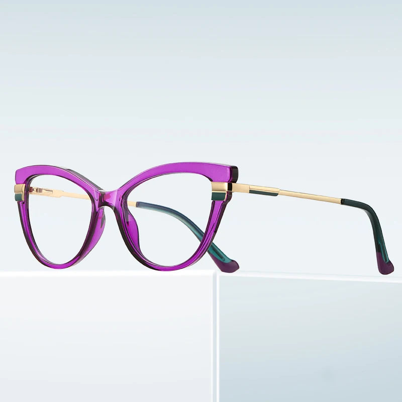 Fashion Cat Eye Women Eyeglasses Frame Blue Light Blocking Optical Glasses Custom Logo Eyewear Optical Spectacles