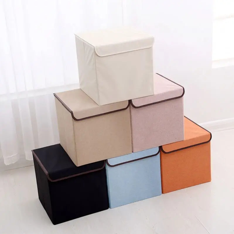 Collapsible Sturdy Kids Toy Box Chest Storage Organizer Bins with Flip-Top Lid and Handles for Nursery Playroom Closet MegaBDM