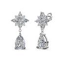 Brilliant Lab Grown Gemstone Moissanite Diamond Custom Jewelry Beautiful 925 Silver Dangle Drop Pear Earrings Destiny Jewellery